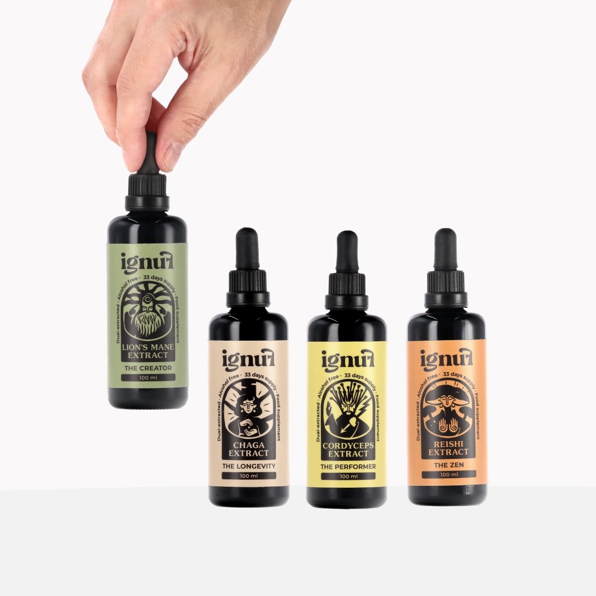 “THE QUATTRO SET” Mushroom Extract - IGNUF